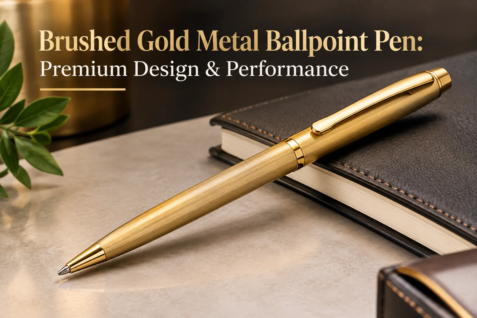Brushed Gold Metal Ballpoint Pen: Premium Design & Performance