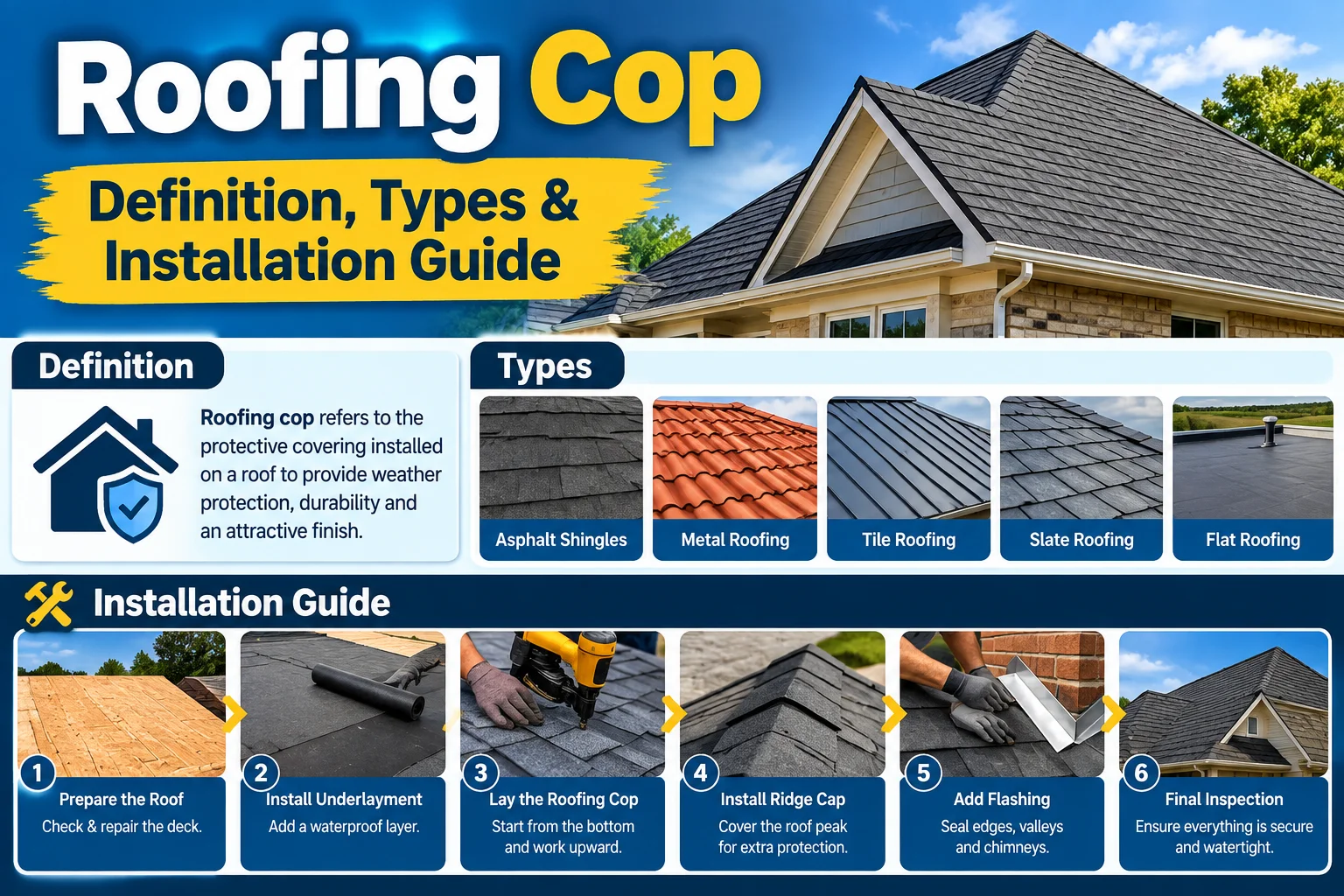 Roofing Cop : Definition, Types & Installation Guide
